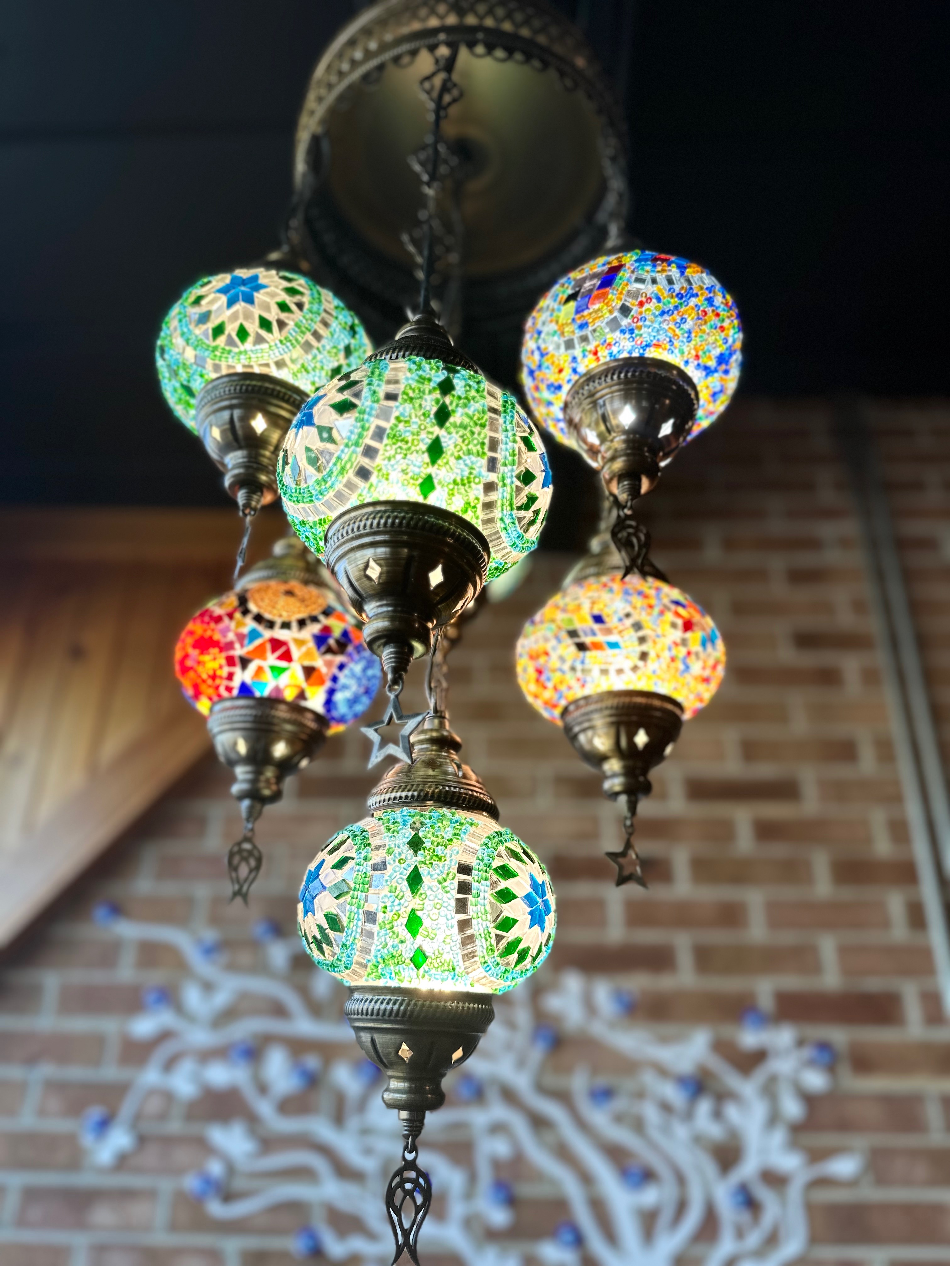 Mosaic lanterns inside Marrakesh, Jacksonville NC